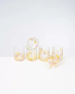 Motel a Miio Gläser^Alegria 6Er Set Glas Klein Big Drops Rosa Gelb