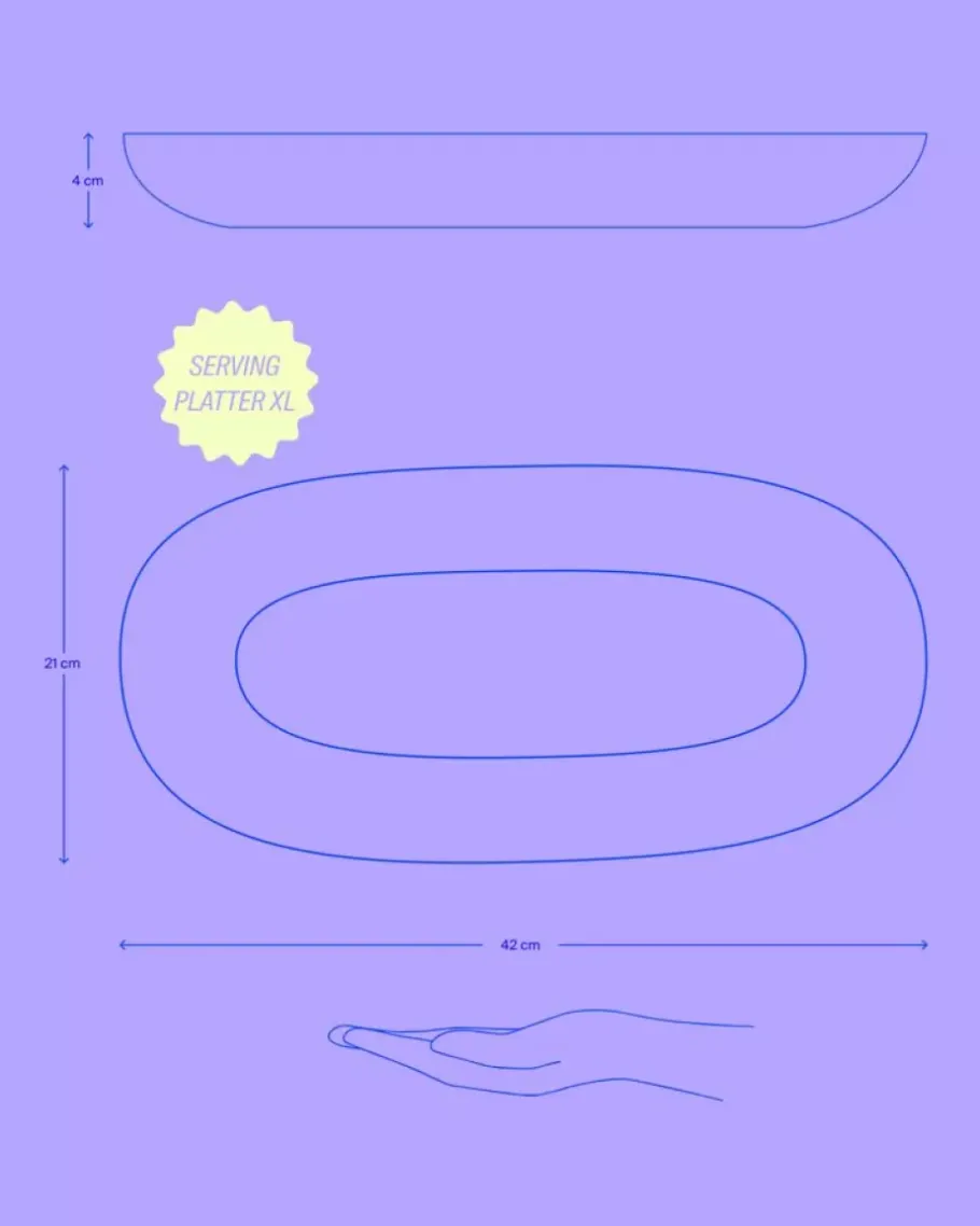 Motel a Miio Servierplatten^Areia Servierplatte Xl Grau