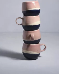 Motel a Miio 4 Teilige Sets^Bica 4Er Set Tasse Gros Pink Navy Cream