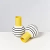 Motel a Miio Bola M^Bola Vase M Gelb Schwarz Gestreift