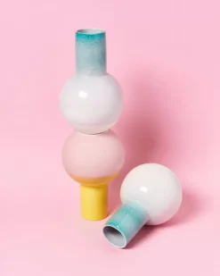 Motel a Miio Bola M^Bola Vase M Grun Rosa Gesprenkelt
