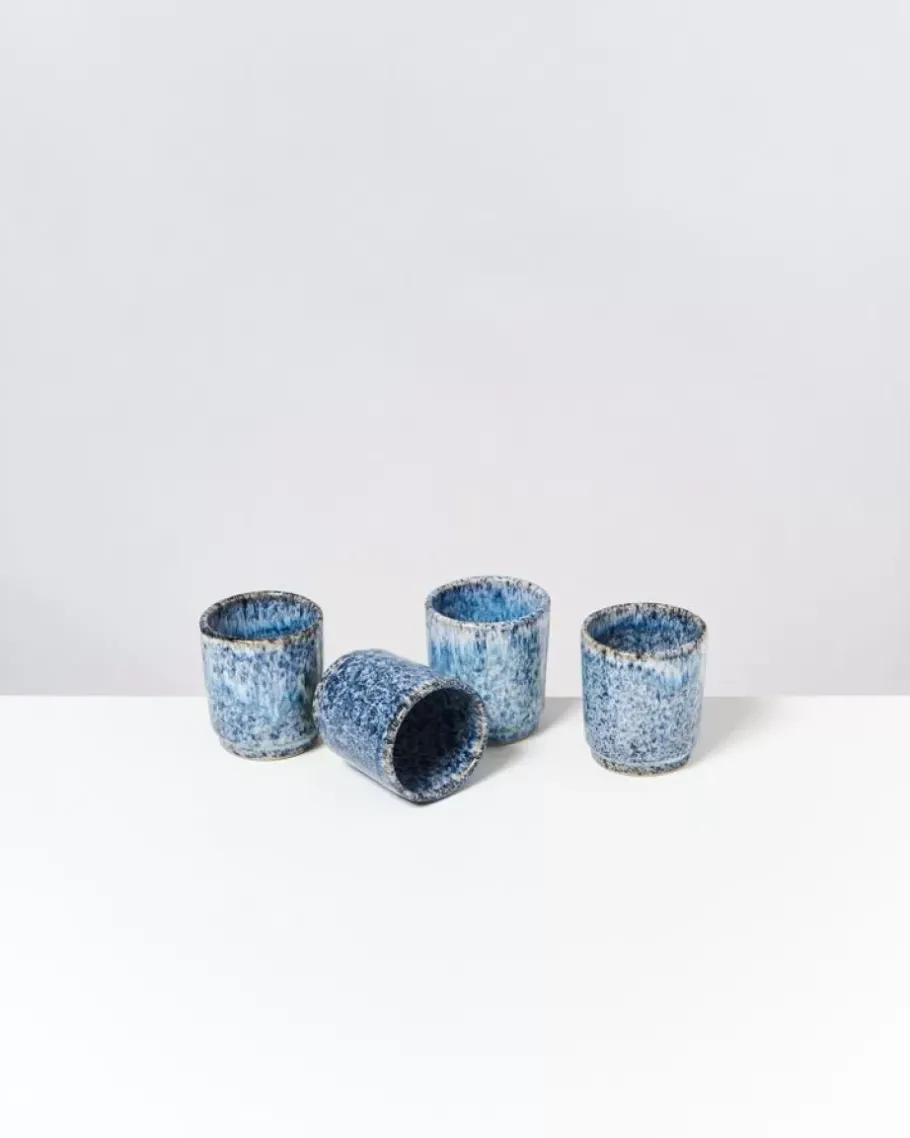 Motel a Miio Tassen & Becher Sets^Cordoama 4Er Set Becher Klein Blau Gesprenkelt