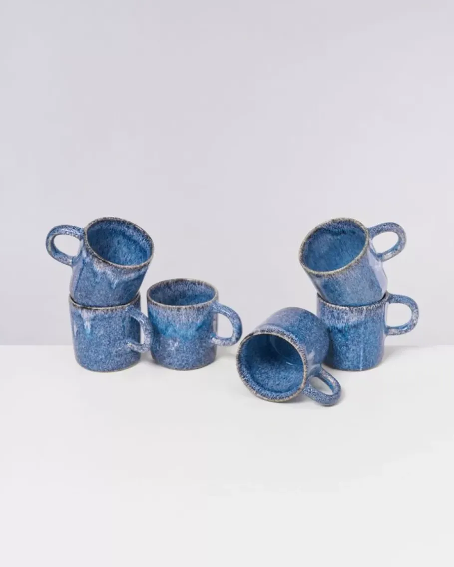 Motel a Miio 6 Teilige Sets^Cordoama 6Er Set Tasse Gros Blau Gesprenkelt