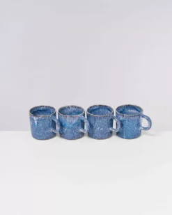 Motel a Miio Tassen & Becher^Cordoama 4Er Set Tasse Gros Blau Gesprenkelt