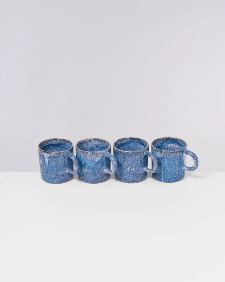 Motel a Miio Tassen & Becher Sets^Cordoama 4Er Set Tasse Gros Blau Gesprenkelt