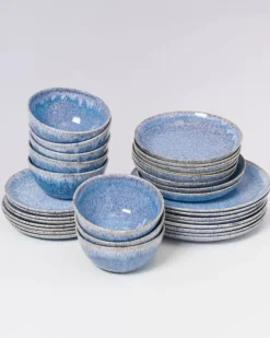 Motel a Miio 32 Teilige Sets^Cordoama Klassik Blau Gesprenkelt - 32 Teiliges Set