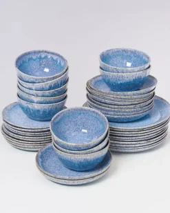 Motel a Miio 40 Teilige Sets^Cordoama Klassik Blau Gesprenkelt - 40 Teiliges Set