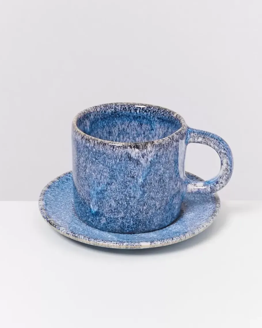 Motel a Miio Untertassen^Cordoama Untertasse Blau Gesprenkelt