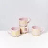 Motel a Miio 4 Teilige Sets^Nodoa 4Er Set Tasse Rosa Gelb Gestreift