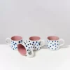 Motel a Miio 4 Teilige Sets^Nodoa 4Er Set Tasse Rosa Mit Punkten