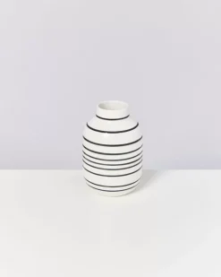 Motel a Miio Vasen^Nuno Vase M Schwarz-Weis Gestreift
