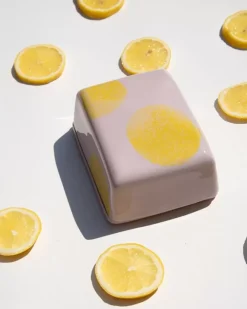 Motel a Miio Butterdosen^Seia Butterdose Rosa Gelb Gepunktet
