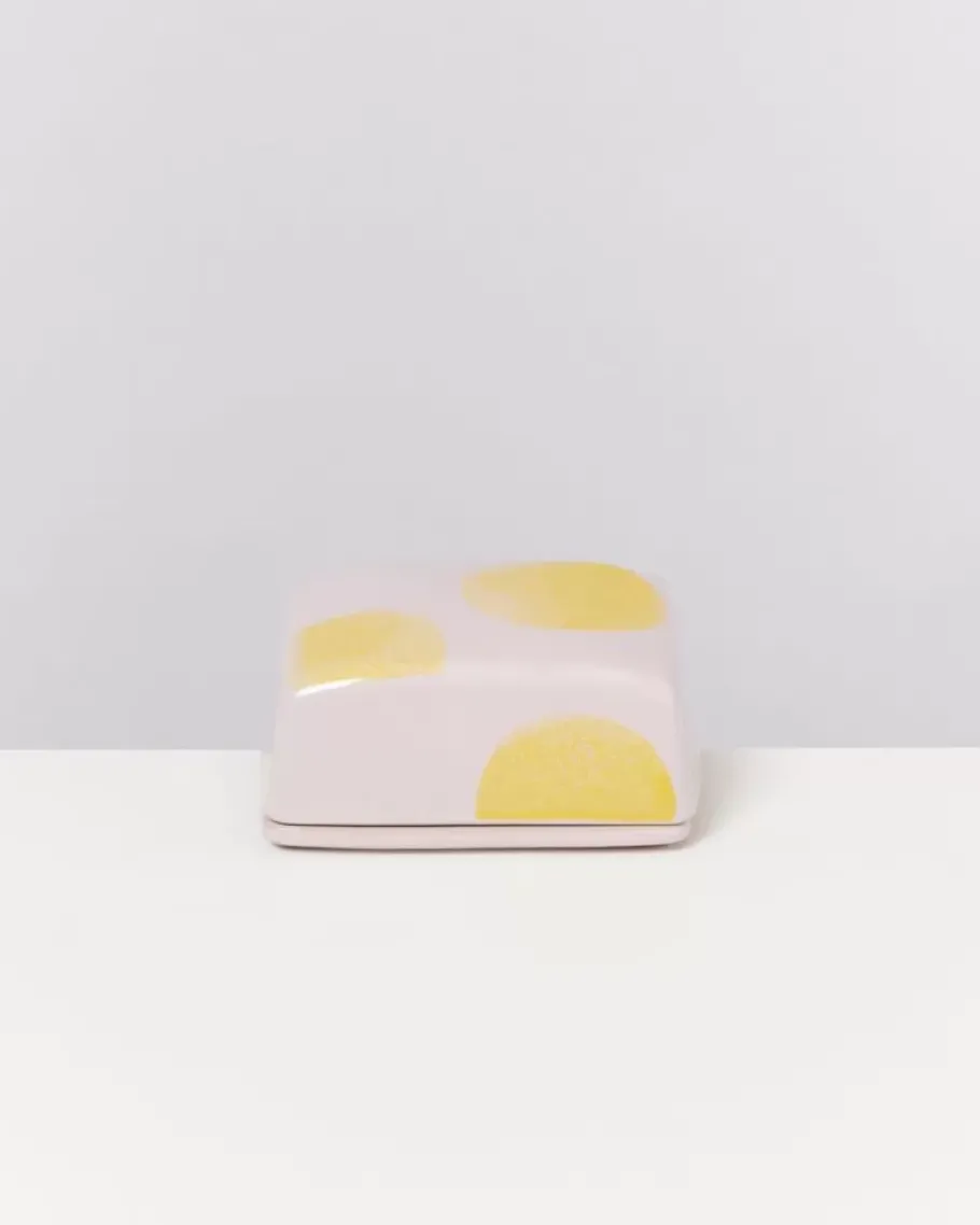 Motel a Miio Butterdosen^Seia Butterdose Rosa Gelb Gepunktet