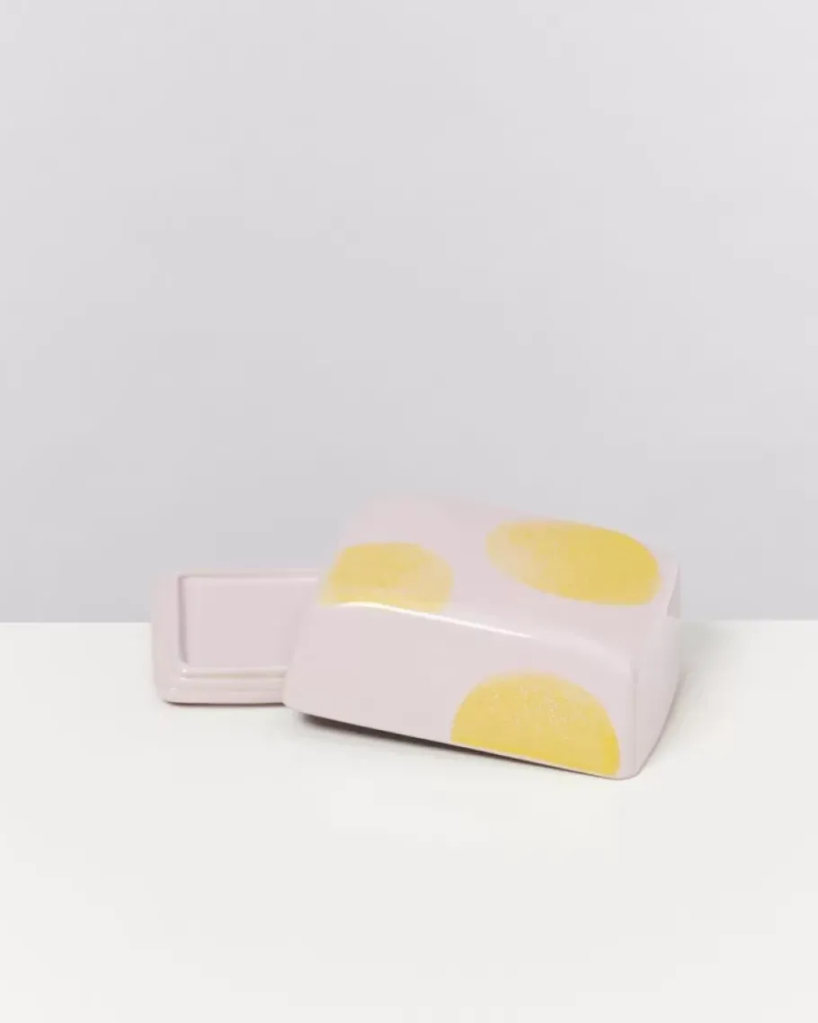 Motel a Miio Butterdosen^Seia Butterdose Rosa Gelb Gepunktet