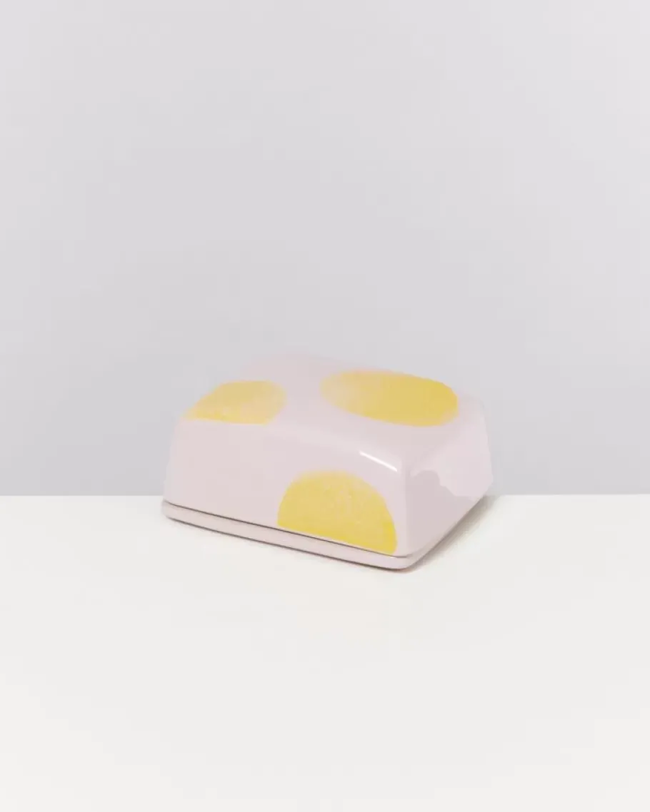 Motel a Miio Butterdosen^Seia Butterdose Rosa Gelb Gepunktet