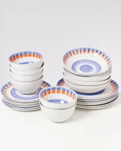 Motel a Miio Geschirr Sets^Verao Blau Orange - 24 Teiliges Set